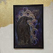 Картины и панно handmade. Livemaster - original item Mystical painting black raven magical painting energy. Handmade.