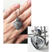 Серебряное широкое кольцо с бирюзой