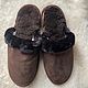 Men's suede sheepskin slippers brown. Slippers. Warm gift. Online shopping on My Livemaster.  Фото №2