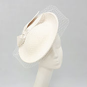 Аксессуары handmade. Livemaster - original item Catherine`s wedding hat with a bow. Color milk. Handmade.