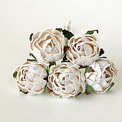 Материалы для творчества handmade. Livemaster - original item Paper flowers for scrapbooking ranunculus white, 1pc.. Handmade.