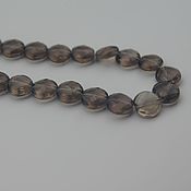 Материалы для творчества handmade. Livemaster - original item Quartz smoky beads faceted flat 8h10 mm, 7h9 mm and 8 mm. Handmade.