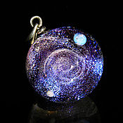 Украшения handmade. Livemaster - original item Pendant galaxy Violet radiation. Luminescence Glowing space. Handmade.