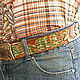 Cinturón de cuero hecho a mano' Bosque ' color. Straps. schwanzchen. My Livemaster. Фото №5