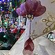 Моно Серьга длинная Сакура с 3 лепестками, украшения из витраля. Одиночная серьга. Чудрашения I Украшения с чудинкой. Ярмарка Мастеров.  Фото №9