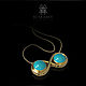 Кулон "Бесконечность" из золота с бирюзой. Подвеска. SCARABEY jewelry. Интернет-магазин Ярмарка Мастеров.  Фото №2