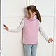 Розовый жилет (безрукавка) вязаный для девочки с высоким воротом, Жилет, Ульяновск,  Фото №1