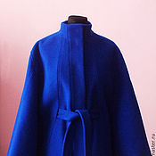 Куртка-пончо из лодена - цвет баклажан