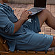 Шорты/бермуды мужские хлопок муслин на отдых. Шорты мужские. Natali-nzm. Интернет-магазин Ярмарка Мастеров.  Фото №2