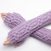 Аксессуары handmade. Livemaster - original item Mittens knitted with arans made of merino wool. Handmade.