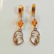 Украшения handmade. Livemaster - original item Amber Ring Earrings with amber and pendants. Handmade.