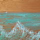 Картина Бирюзовое море на золотом фоне корабль, Картины, Мытищи,  Фото №1