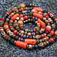 Ashberry beads, long beads, coral, Jasper wood Tibet blue orange. Beads2. Ritasdreams (ritasdreams). My Livemaster. Фото №5