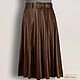 Sun skirt 'Abigail' from nat. leather/suede (any color), Skirts, Podolsk,  Фото №1