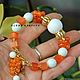 Bracelet Orange with agate and cat's eye. Hard bracelet. ELENA KARPOVA. My Livemaster. Фото №4