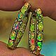 Серьги с опалами натуральными конго. 3,0х3,2 см. серебро 925. Серьги-кольца. Маленькая радость.. Ярмарка Мастеров.  Фото №6