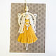 Macrame doll. Angel in the ring yellow dress. Interior elements. Kukly makrame NATALINI. Интернет-магазин Ярмарка Мастеров.  Фото №2