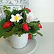 A mini-bouquet of Strawberries. Flowers from polymer clay. Composition. Olga-art-flower. My Livemaster. Фото №4