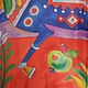 Парео Синий конь. Шелк, батик. Парео. Ольга vintage decor & batik. Ярмарка Мастеров.  Фото №5