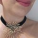 Брошь-чокер "Солнышко". Брошь-булавка. KSeniora jewelry. Интернет-магазин Ярмарка Мастеров.  Фото №2