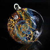 Украшения handmade. Livemaster - original item Pendant ball Time. Cosmos Galaxy Gear clock time Planet Space. Handmade.