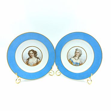 Винтаж ручной работы. Ярмарка Мастеров - ручная работа Тарелки декоративные винтажные: Тарелка с портретом 19 век Франция. Handmade.
