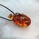 Amber. Pendant 'Poljushka' amber waxed cord. Pendants. Frollena II. Natural Baltic amber. My Livemaster. Фото №6