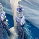 Peacock earrings-brushes 'Very Peri'. Earrings-birds. Tassel earrings. Coffeelena. My Livemaster. Фото №5