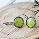 Серьги Green dots (Зеленые точки). Серьги классические. Djayajewel. Ярмарка Мастеров.  Фото №4