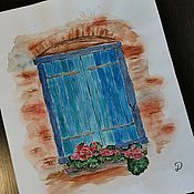 Картины и панно handmade. Livemaster - original item Window with flowers. Handmade.
