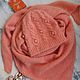 Bactus set and Winter hat, coral/peach. Headwear Sets. Makushka_knits™. My Livemaster. Фото №4