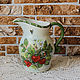 Pitcher ceramic 'Strawberry', Pitchers, ,  Фото №1
