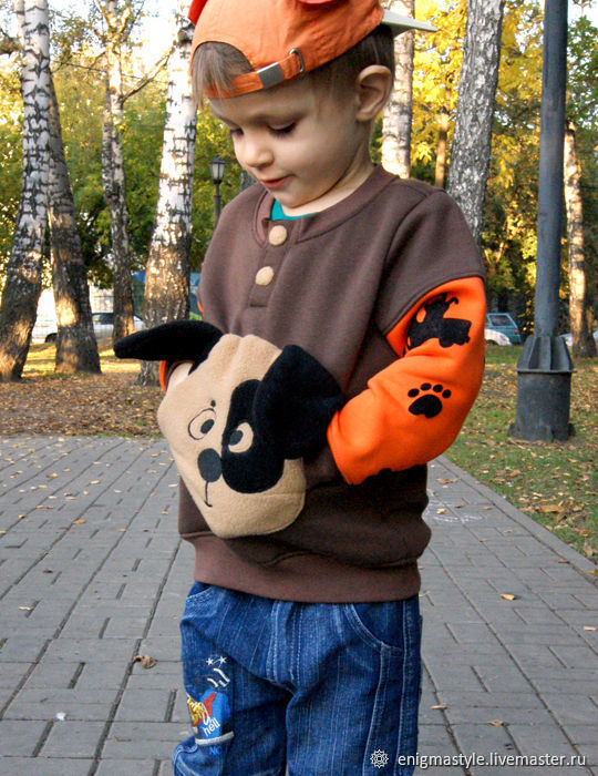 Children's sweatshirt for a boy, children's hoodie without a hood Doggie, Sweatshirts and hoodies, Novosibirsk,  Фото №1