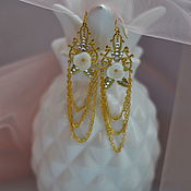 Earrings with feathers elegant