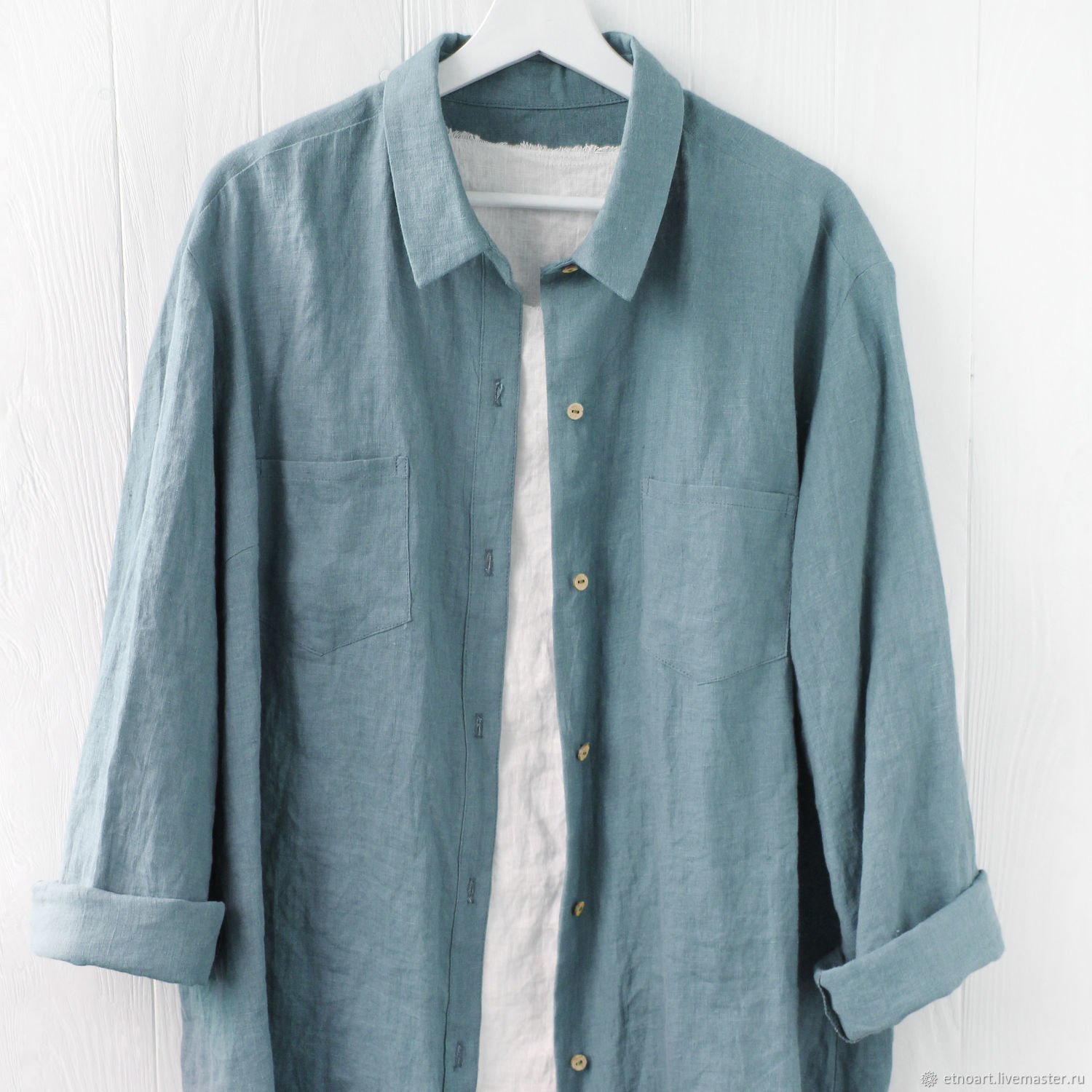 Women's 100% linen oversize shirt, Shirts, Tomsk,  Фото №1