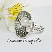 Украшения handmade. Livemaster - original item Fantasy ring made of 925 sterling silver with pearls DD0058. Handmade.