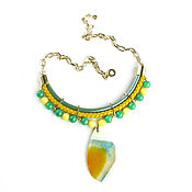 Украшения handmade. Livemaster - original item Natural stone necklace, yellow necklace, green necklace. Handmade.