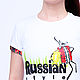 Футболка rs "Кролик и самовар". Футболки. Russian style Одежда с русской душой (russiandivo). Интернет-магазин Ярмарка Мастеров.  Фото №2