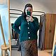 Кардиган джемпер женский вязаный из хлопка изумрудный зелёный осень, Кардиганы, Вологда,  Фото №1