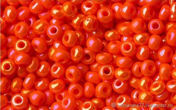10 grams of 10/0 seed Beads, Czech Preciosa 94140 Premium orange nephros raduz, Beads, Chelyabinsk,  Фото №1