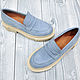 Order Loafers for women, made of natural blue suede. SHOES&BAGS. Livemaster. . Loafers Фото №3
