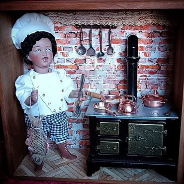 Куклы и игрушки ручной работы. Ярмарка Мастеров - ручная работа Куклы и пупсы: Китченбокс:"Пётр и его кухня". Handmade.