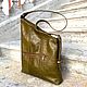Женская кожаная сумка ПАРУС оливковая винтаж. Классическая сумка. Madameliseeva авторские сумки. Ярмарка Мастеров.  Фото №6