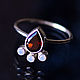 Order Neat silver ring with garnet and opals. Honey Hany Jewelry by Olga Khan. Livemaster. . Rings Фото №3