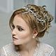 Tiara-a sprig of ivory, a sprig on the bride's head, a sprig in her hairstyle, Bridal Tiara, St. Petersburg,  Фото №1