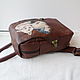 Leather backpack with custom painting.Hand-painted photos. Backpacks. Inella-more leather bags/. My Livemaster. Фото №4