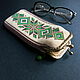 Order eyeglass case: Beaded case with green ornament. SilkArt Tatyana. Livemaster. . Eyeglass case Фото №3