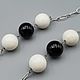 Order Silver necklace with black and white onyx beads. yakitoriya. Livemaster. . Necklace Фото №3