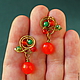 Order mini-earrings, a necklace Enchanted Jul. color of magic. Livemaster. . Earrings Фото №3