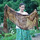 Scarf silk 'the joy of the druid' eco print brown gold boho. Scarves. Artinflat - natural dyeing. My Livemaster. Фото №4